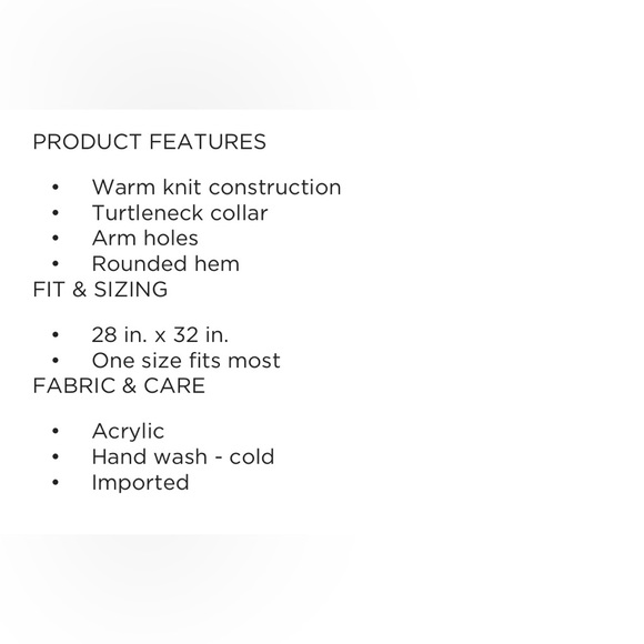 NWT LC Lauren Conrad Slouchy Turtleneck Knit Poncho OS - Picture 7 of 7